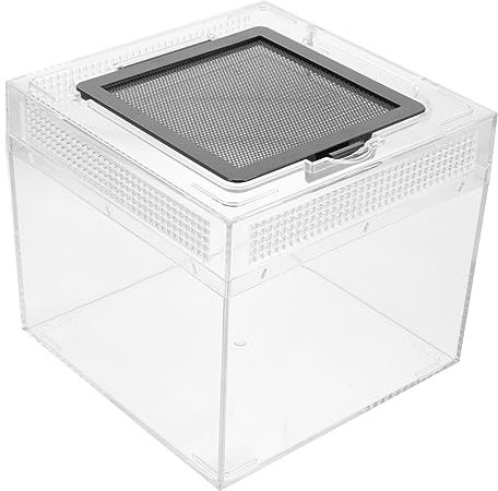 HEMOTON Caja Pequeña para Reptiles Diseño Simple y Brillante, Recinto para Tarántulas y Hámsteres, Tamaño 4, Ventilación y Fácil Acceso para Alimentación y Cuidado