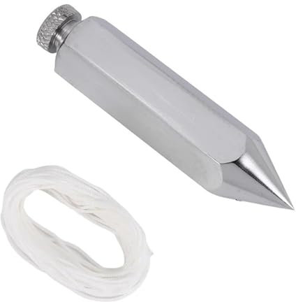 Fil à plomb hexagonal en acier A40T avec niveau à bulle de 4,5 m for géomètres et excavation