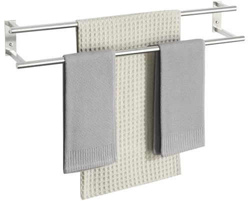Alise Double Towel Bars for Bathroom, Wall Mount Towel Holder 32'' Towel Racks for Bathroom, SUS304 Stainless Steel Towel Hanger Towel Rails, Brushed Nickel