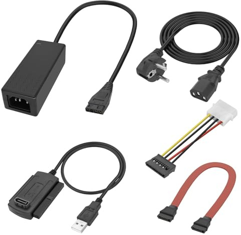 GERUI 1 set adattatore SATA PATA IDE a USB 2.0 cavo adattatore per hard disk da 2,5 pollici SSD/CD-ROM/CD-RW/DVD-ROM con cavo di alimentazione per PC desktop