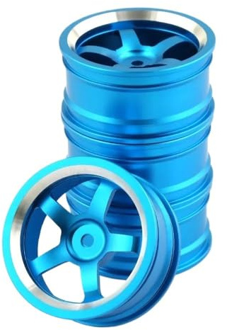 For 1/10 RC On-Road Drift Car Alufälgar Nav Metallfälgar for 1:10 RC Bil HSP 94122 94123 Tamiya TT02 HPI Kyosho Sakura CS D4(4pcs sky blue)