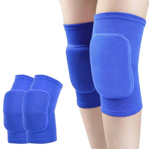 COYUN 1 Par Rodilleras Protectoras, Rodilleras Voleibol, Rodillera Trabajo, Rodilleras Suaves Unisex, Rodilleras Elásticas Antideslizantes para Danza, fútbol, ​​Voleibol, Baloncesto, Yoga, Azul