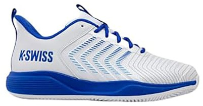 K-Swiss ULTRASHOT Light Clay Tennis Shoe, White/Dazzling Blue/Baltic Sea, 44,5 EU