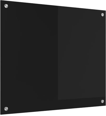vidaXL Küchenrückwand Schwarz 70 x 60 cm Gehärtetes Glas, Moderner, stabiler Küchenoberflächen-Style: Hitzebeständige Glasrückwand für coole Upgrades und modernen Flair