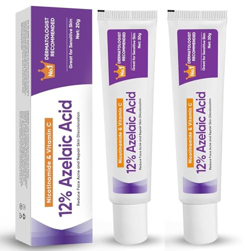 2 Piezas 12% Azelaic Acid Serum, Crema Antiacné y Anti Rojeces, Azelaic Acid Serum, Iluminador, Hidratante, Reduce Manchas y Espinillas, Para Todo Tipo de Piel