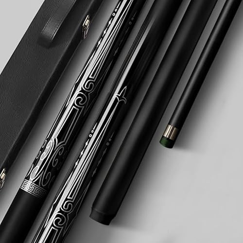 Generisch 57 19Oz Carbonfaser-Poolqueue mit 10mm Spitze, handgefertigter Snookerqueue mit Etui, einteiliger professioneller Poolstock für Erwachsene