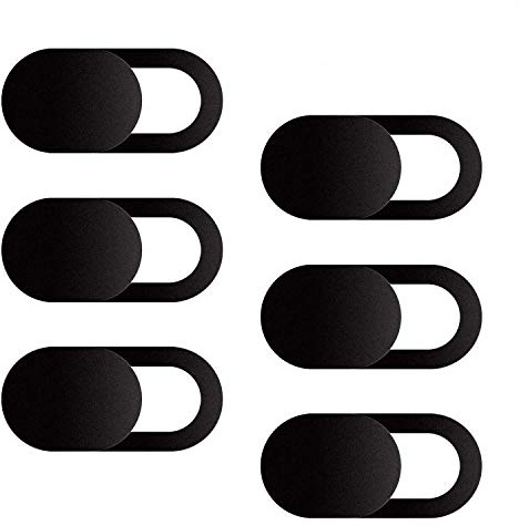 COOLOO Cache Webcam, Webcam Cover [6-Pack] Cache Camera Ordinateur Portable 0.6mm-Ultra Fin pour Macbook Pro, iPad Pro, Smartphones, Tablettes, Ordinateur Portable, Mac, PC, iPhone 8/7/6 Plus (Noir)