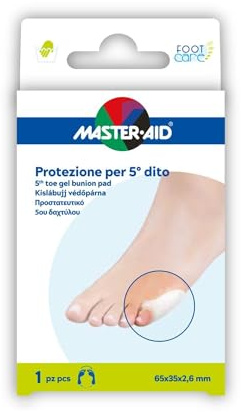 Footcare Protezione 5° Dito in Gel Paraffina, 1 Pezzo | Riduce lo Sfregamento, Ammortizza, Lavabile, Riutilizzabile e Reversibile Destro/Sinistro