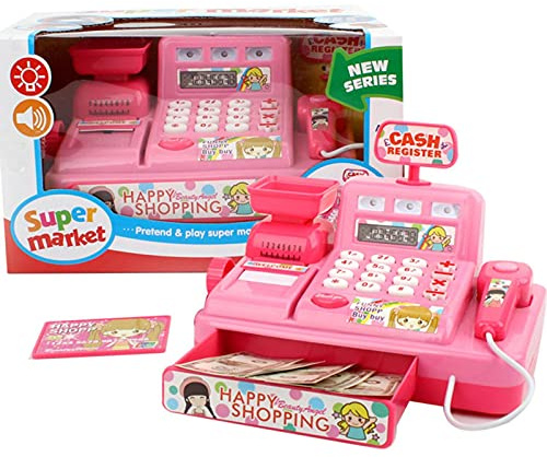 Keptfeet Faire Jouer à la Caisse enregistreuse, Jouets comptage caissier, Cadeau préscolaire Jouet d'interaction Parent-Enfant pour Les Tout-Petits garçons et Filles âgés Plus 3 Ans