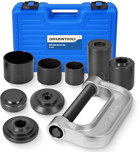 DAYUAN Kulledspress & U fogborttagningsverktygssats, blått fodral | 4-i-1 kulfog och broms ankare stiftverktyg, tar bort och installerar kulledar och ankarstift, 2WD och 4WD-fordon, smidd stål