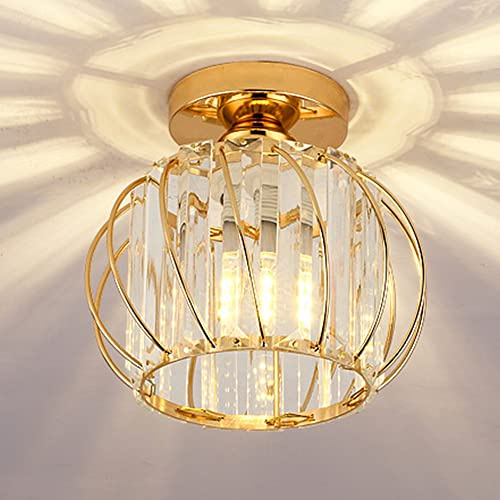 Moderna in Cristallo,E27 Lampada da Soffitto a LED,Mini Lampadario in Cristallo per Cucina Sala da Pranzo Ingresso Corridoio Camera da Letto,La lampadina non è inclusa (oro)…