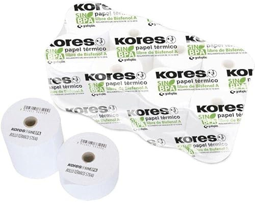 Rollo Papel Termico Maxi Kores 56674300 57 x 45 x 12 mm 24 m 10 Unidades