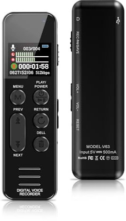 64GB Diktiergerät Professionelles, XIXITPY Aufnahmegerät mit 60 Stunden Daueraufzeichnung und DSP-Rauschunterdrückung, 3072kbps Voice Recorder für Vorlesungen Meetings Klassen Interviews