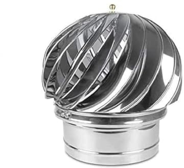Accesorio para chimenea de acero inoxidable, accesorio giratorio para ventilación, cubierta de chimenea (200 mm)