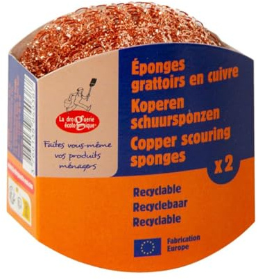 la droguerie écologique - Lot de 2 éponges grattoir en cuivre 20 g