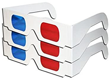 Generic Unisex 3D Stereo Glasses Foldable 3D Cardboard Glasses for Films, TV, Magazines and More 3 Pcs Useful and Fashion