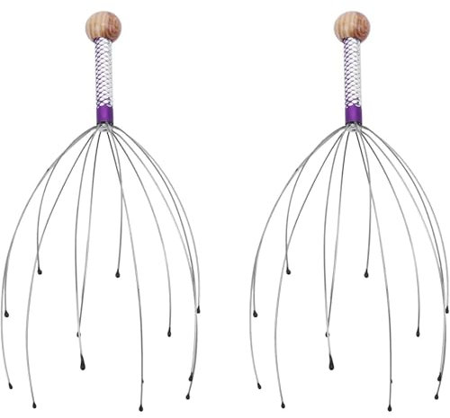 2Pcs Anti-Stress Head Massager, Handheld Head Scratcher Tingler Massage for Deep Relaxation, Scalp Massager, Stress Relax, Improved Design and Heads Whisk Massager for Heads Hair Body Massage