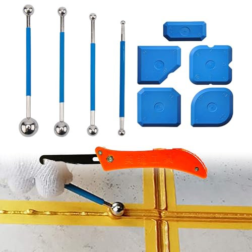 Lissage des Joints,10pcs Lisseur Joint Silicone,Grattoirs pour Joints Silicone,Spatule pour Joints Silicone,Outil Calfeutrage Joint,Kit D'outils Lissage Joints,Raclette pour Joints,la terrasse