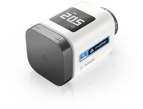 Bosch Smart Home radiator thermostat II [+M], smart thermostat, flexible use in the Bosch Smart Home system or in manufacturer-independent Matter systems, anthracit