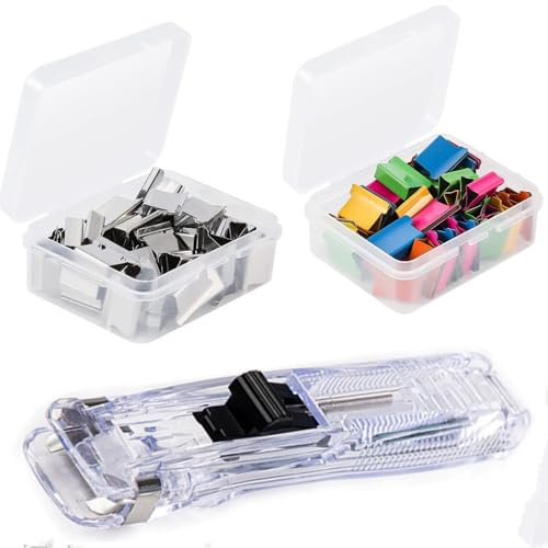 1 set di dispenser di carta portatile portatile portatile con 100 clip rapide e clip per cartelle piccole