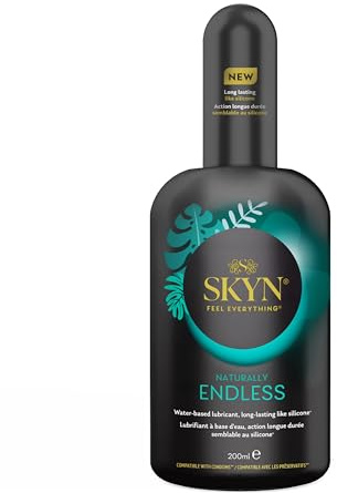 SKYN Naturally Endless (200 mL): Gel Lubrifiant à base d'Eau avec une Action Longue Durée semblable au Silicone | Compatible avec les Préservatifs | Composition à 99% d'Origine Naturelle