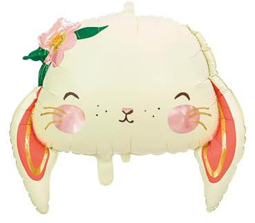 Globo de papel de aluminio de conejo de Pascua de 45 cm, reutilizable y sostenible para niños y adultos, relleno de aire y helio, globo de conejo para Pascua, primavera, jardín y fiesta