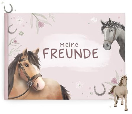 mintkind Schulfreundebuch Mädchen Pferde – Freundebuch Grundschule mit 30 Einträgen, Extras & Platz für Erinnerungen – ideales Schulstart Geschenk