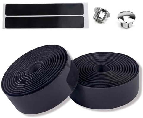 Schwarz Lenkerband,Rennrad Lenkerband Inkl 2 PCS Endstopfen,Fahrrad Lenkerband Rutschfest und Stoßdämpfend Lenkerbänder ,Umwickeln Sie Ihren Lenker eine komfortable Fahrt für MTB und Urban Cycling