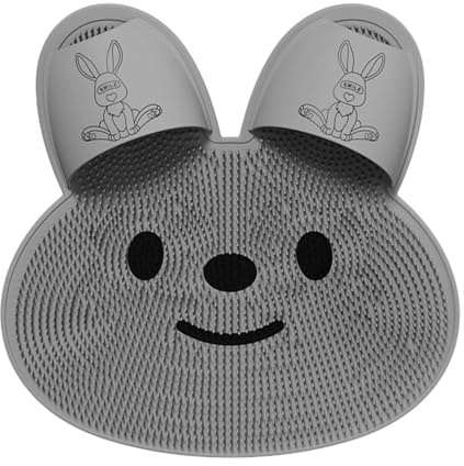 Nettoyeur de pieds - Coussin de massage en silicone de lapin de 45 cm - Brosse de bain exfoliante antidérapante - Tapis de récurage pour le corps résistant à la chaleur - Pour se détendre lorsque vous