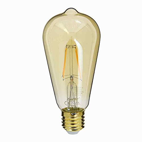 Ampoule LED E27 Vintage ST64 Culot E27 - Ampoule Vintage E27 LED Angle Éclairage 320°- Ampoule Filament E27 3 8W Équivalant 30W 350 Lm - Ampoule LED Vintage Lumière Blanche Chaude - RFDE400STA Xanlite