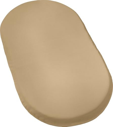 Erwin Müller Baby-Spannbettlaken Murnau Single-Jersey - beige Größe 40x70 cm oval - hautfreundlich, atmungsaktiv, bügelfrei, strapazierstark