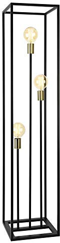 lux.pro Stehleuchte Groningen 3-flammig 140 x 30 x 30 cm Stehlampe Standlampe für Wohnzimmer Metall Schwarz und Messingfarben