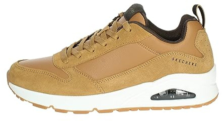 Skechers Uno - Stacre, Scarpe da Ginnastica Uomo, Finitura In Pelle Pu Per Whisky, 42 EU