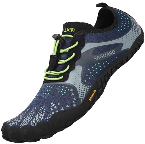 SAGUARO Barefoot Shoes Uomo Donna Scarpe Barefoot Minimaliste Antiscivolo Scarpe da Trail Running per Palestra Trekking Corsa Blue,Gr.42
