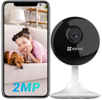 EZVIZ C1C-B Full HD Indoor Security Camera, 1080p Resolution, Motion Detection, Two-Way Audio, H.265, 2.4GHz WiFi, Supports MicroSD Card