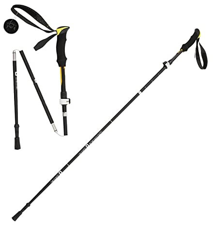 MYSUNBAR Bastoni da trekking ultraleggeri in alluminio di classe aeronautica durevole, antishock, 3 pezzi, per nordic walking, trekking, trekking, arrampicata, max. 130 cm
