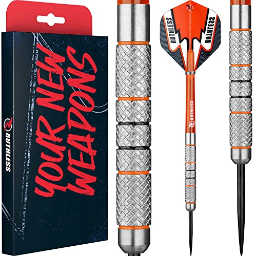 RUTHLESS Tigers Darts | 90% Tungsten Steel Tip Tungsten | Ring & Knurl 21g