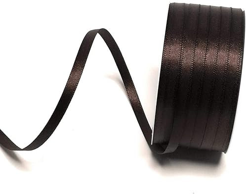 s.dekoda Satinband 50m x 6mm Dunkelbraun - Braun Schleifenband Dekoband Satin