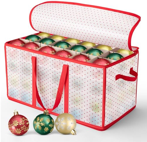 AN HUI MING XL Aufbewahrungsbox weihnachtskugeln aufbewahrung 128 Kugeln Christbaumkugeln Weihnachtstasche Sortierbox