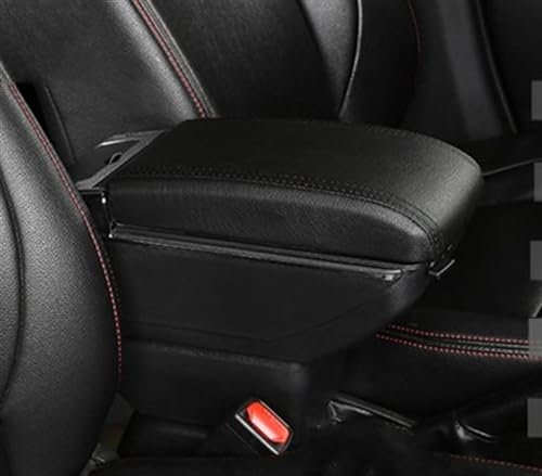 NATWEE Compatible avec Seat pour Ibiza Boîte D'accoudoir Double Couche Rotative Grand Espace Boîte De Contenu De Magasin Central avec Porte-gobelet Cendrier Rétractable USB boîte d'accoudoir(color1)