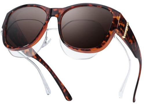 LVIOE Überzieh Sonnenbrille Polarisiert für Damen, Trendige Sonnenbrille für Brillenträger mit UV400 Schutz Gläsern