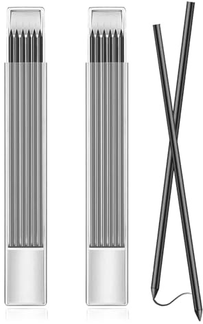 Ryaupy 12PCS Mine per Matita Meccanica - Ricariche per Matite Carpentiere 2,8mm - Applicabile a Disegni, Linee, Disegni Dell'architetto e Lavori di Falegnameria (Nero)