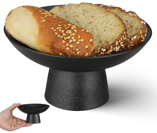 Cabilock Ciotola di frutta in ceramica Ciotola per cibo A Piedi Banco Cucina Ciotola Decorativa Su Base Grande Ciotola Per Servire Snack Dolci Per Il Tavolo Piano Di Lavoro Nero