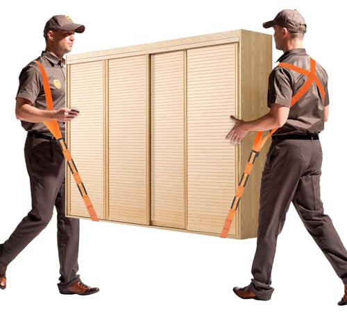 JJZGPP 4 Pièces Kit de Sangles de Levage pour Déménagement, Sangle de Chargement en Polyester Jaune, 110 kg, Compatible avec Camion