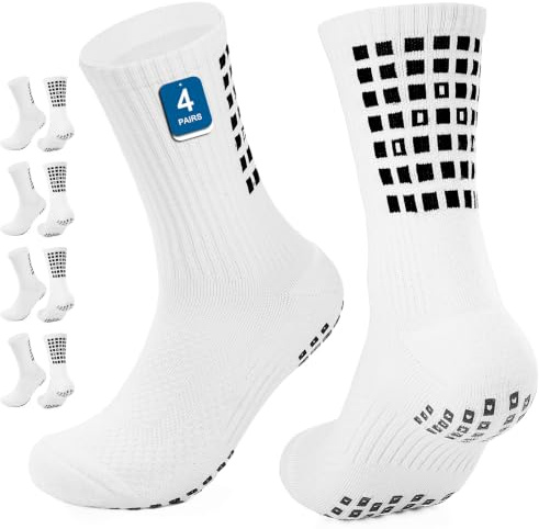 PERMANENTLY001 Cushioned Grip Football Socks for Men Women, Compression Soccer Training Socks, Anti-slip Sock for Rugby Yoga Gym
