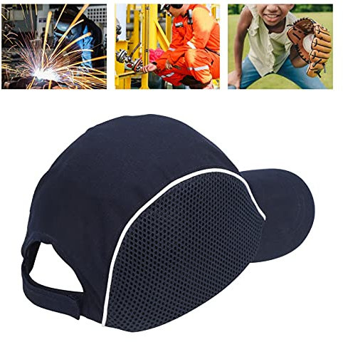 Anstoßkappe Sicherheitsmütze, Anstoßkappe Herren Baseball-Stil, ABS Hartschale Atmungsaktiv, Kopfschutz-Kappe mit Langem Schirm und Hartschale, Schwarz, Einheitsgröße