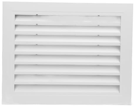 EVTSCAN Finestra con persiana di ritorno aria fissa in lega di alluminio 400x300mm Copertura per presa d'aria per bagno Cucina Parete quadrata