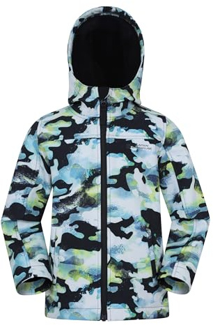 Mountain Warehouse Exodus Kids Softshell Jacket - Breathable, Water Resistant, Fleece Lined, Wind Resistant Coat, Boys & Girls - For Spring Summer & Outdoors Charcoal (05) Teen Size 13 Years