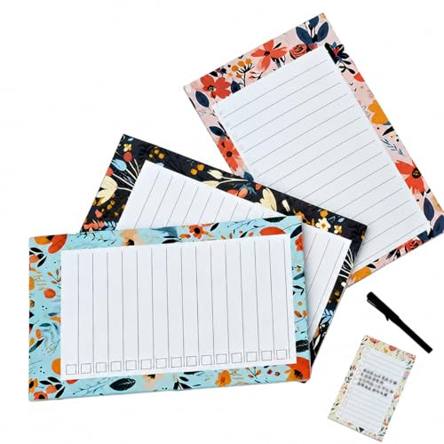 CEJAS 4 Pièces Blocs Notes Aimanté Magnétiques, Planning Frigo Magnetique avec Boîte à Cocher, 9 x 15 cm, Carnet Liste de Choses à Faire pour le Bureau, la Maison, la École