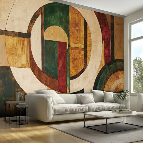 Mid Century Geometric Wallpaper - Retro Vintage Abstract Wall Paper, Mid Century Home Decor, Non-woven Waterproof Print Wallpapers for Bedroom Living Room, Feature Walls Mural 100x70 cm